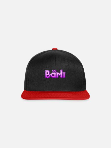 Text Bärli - Snapback Cap - Schwarz/Rot