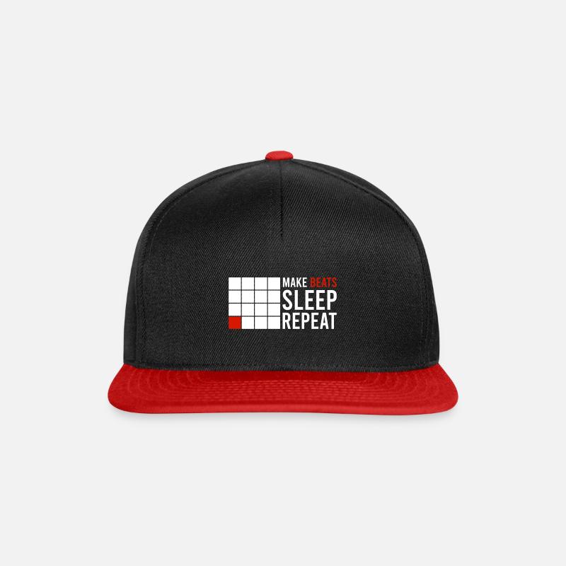MAKE BEATS SLEEP REPEAT - Snapback Cap - black/red