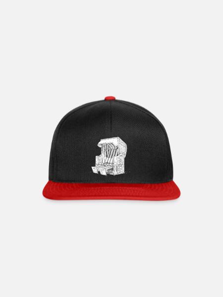Strandkorb Nordsee Ostsee Nordseeinseln Geschenk - Snapback Cap - Schwarz/Rot