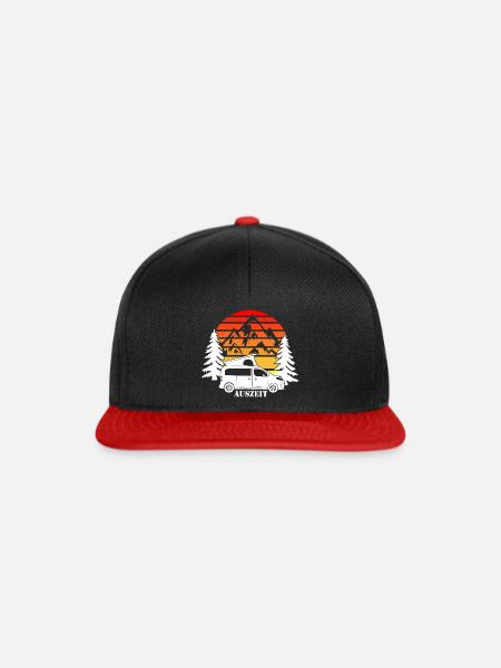 AUSZEIT - Camspter Van Design - Snapback Cap - Schwarz/Rot