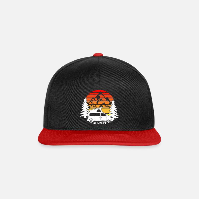 AUSZEIT - Camspter Van Design - Snapback Cap - Schwarz/Rot