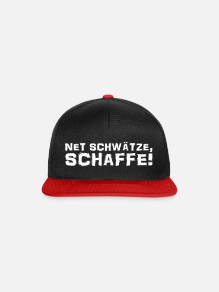 Badisch - Dialekt - Spruch - Snapback Cap - Schwarz/Rot