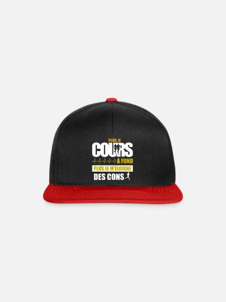 Je mehr ich laufe - Snapback Cap - Schwarz/Rot