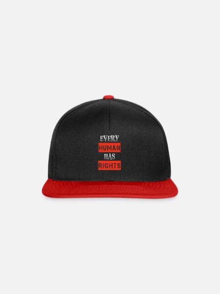 Menschenrechte - Snapback Cap - Schwarz/Rot