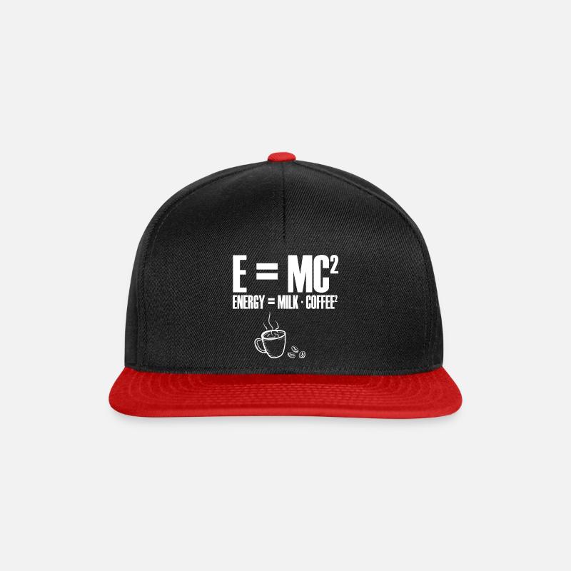 Coffee Energy Math funny E=MC² - Snapback Cap - black/red