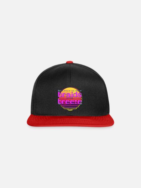 Zöpfe im Wind - Snapback Cap - Schwarz/Rot
