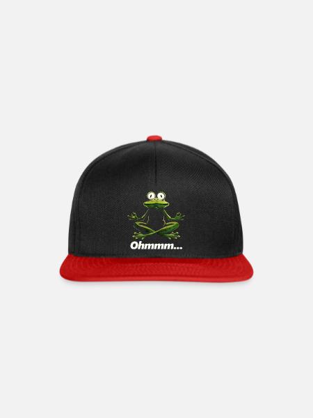 Yoga Frosch #lovely toons - Snapback Cap - Schwarz/Rot