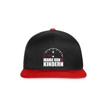Mama von 4 Kindern Tankanzeige Energie Kraftlos - Snapback Cap - Schwarz/Rot - Vorne