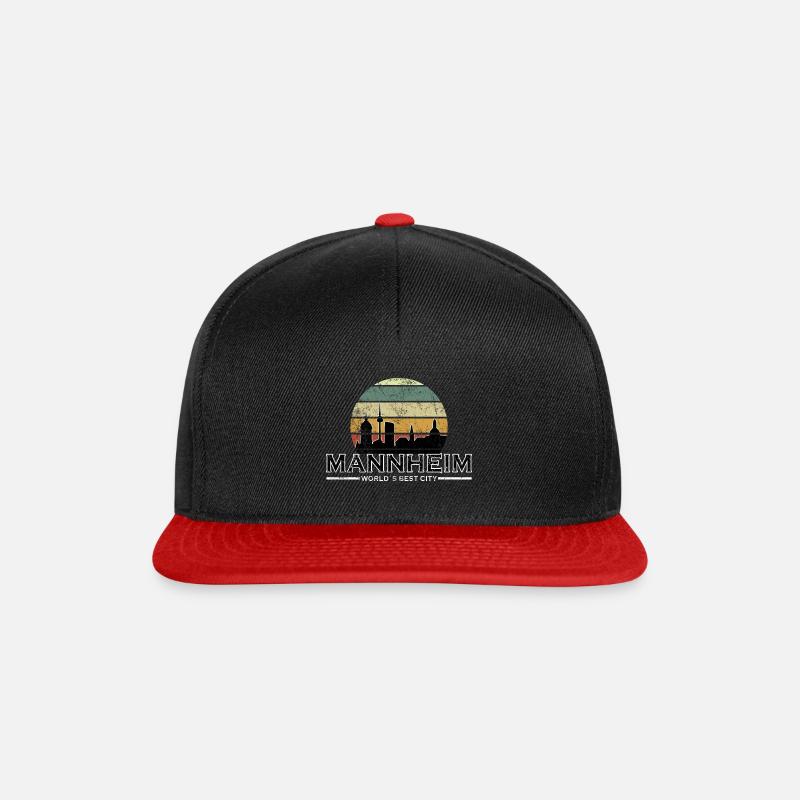 Lustig Mannheim Retro - Snapback Cap - Schwarz/Rot