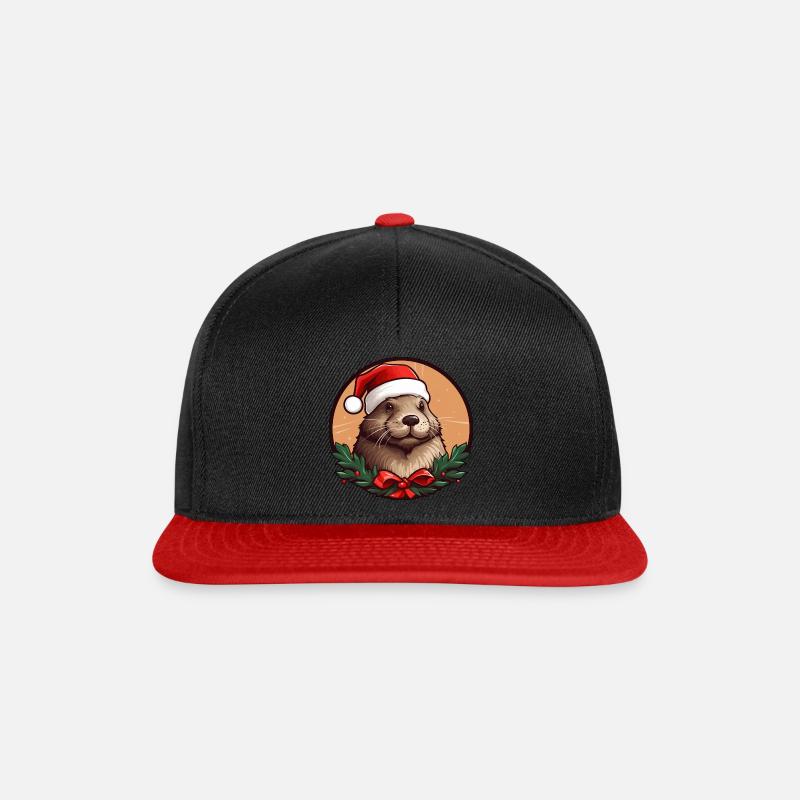 Biber Weihnachten - Snapback Cap - Schwarz/Rot