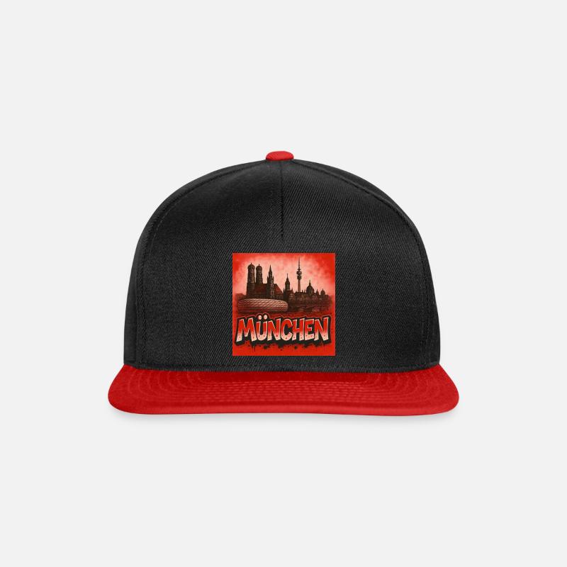Munich dans le style graffiti - Casquette snapback - noir/rouge