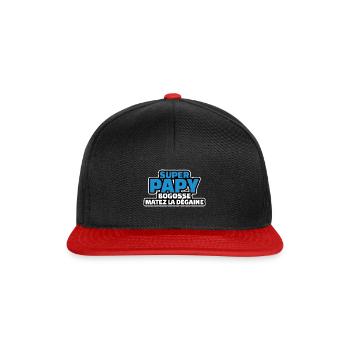 cadeau papy - super papy bogosse matez la dégaine - Casquette snapback - noir/rouge - Devant