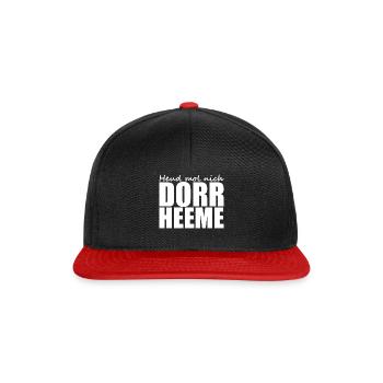 Sächsisch - Dialekt - Spruch - Snapback Cap - Schwarz/Rot - Vorne