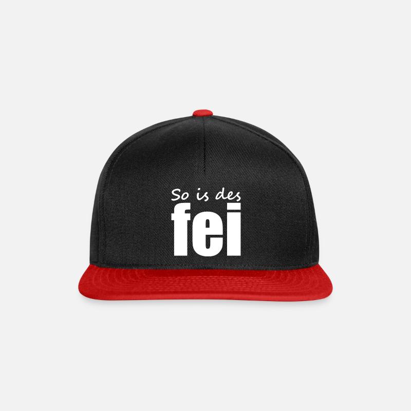 Fränkisch - Dialekt - Spruch - Snapback Cap - Schwarz/Rot