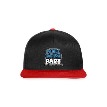 pas facile etre bogosse et meilleur papy du monde - Casquette snapback - noir/rouge - Devant