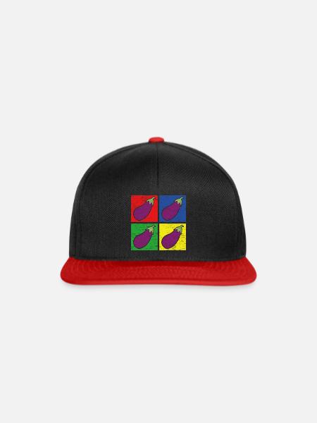 Aubergine - Snapback Cap - Schwarz/Rot