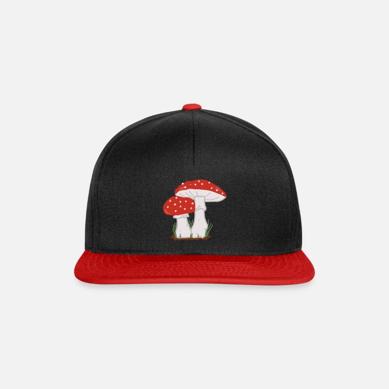 Pilz Pixelart - Snapback Cap - Schwarz/Rot