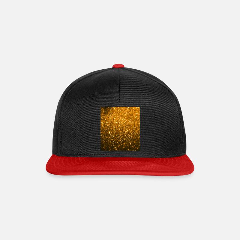 Sparkling Golden Glitter - Snapback Cap - black/red