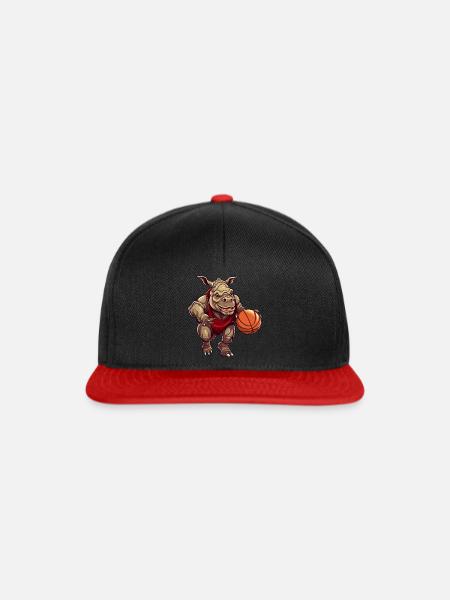 Nilpferd Basketballer - Snapback Cap - Schwarz/Rot