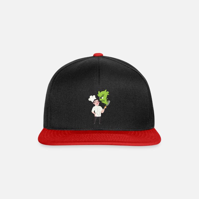 Chef Chef Pan Gift Comic Chef Hat Monster - Snapback Cap - black/red
