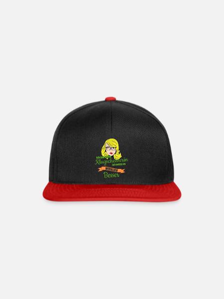 ich bin keine klugscheisserin ich weiss es besser - Snapback Cap - Schwarz/Rot