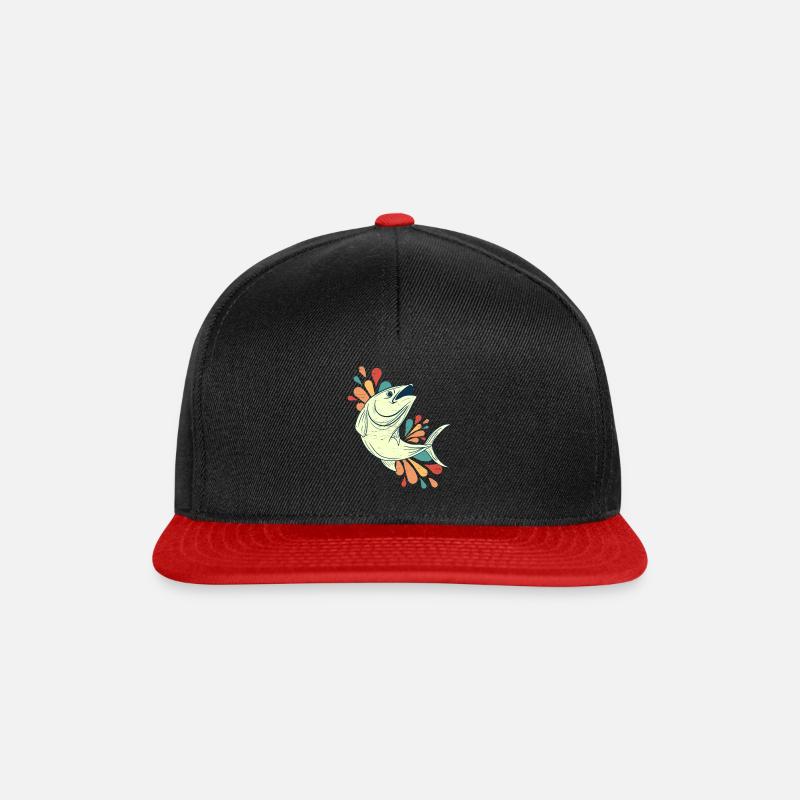 poisson - Casquette snapback - noir/rouge