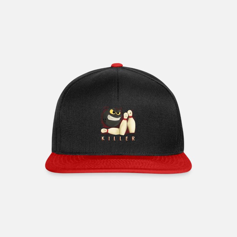 Bowling Bowler Bowlingkugel Pins Strike Geschenk - Snapback Cap - Schwarz/Rot