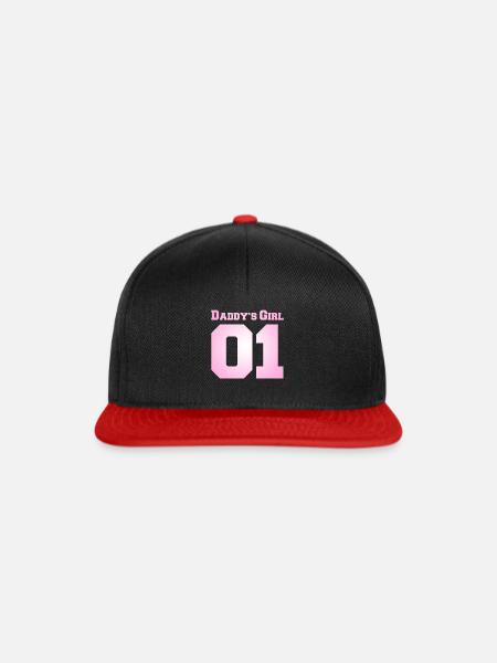 Daddy's Girl 01, Papas Mädchen 01 - Snapback Cap - Schwarz/Rot