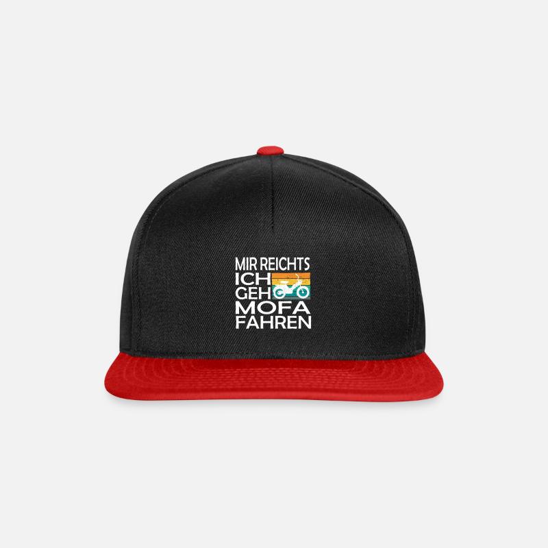 Mopedfahren lustiger Spruch - Snapback Cap - Schwarz/Rot