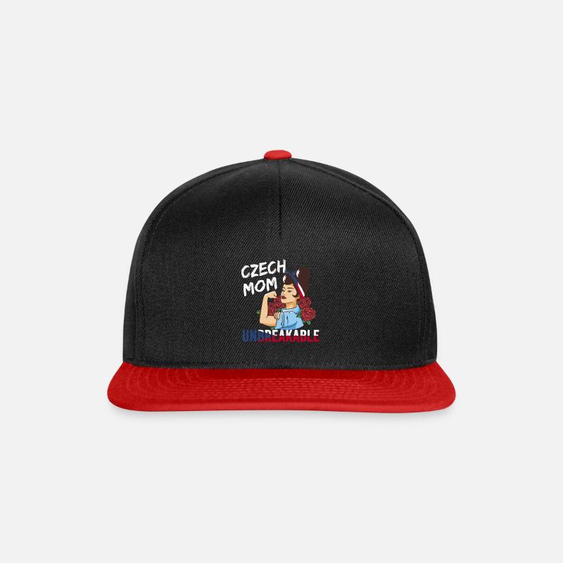 Czech Mom Heritage Czech Republic Pride - Snapback Cap - black/red