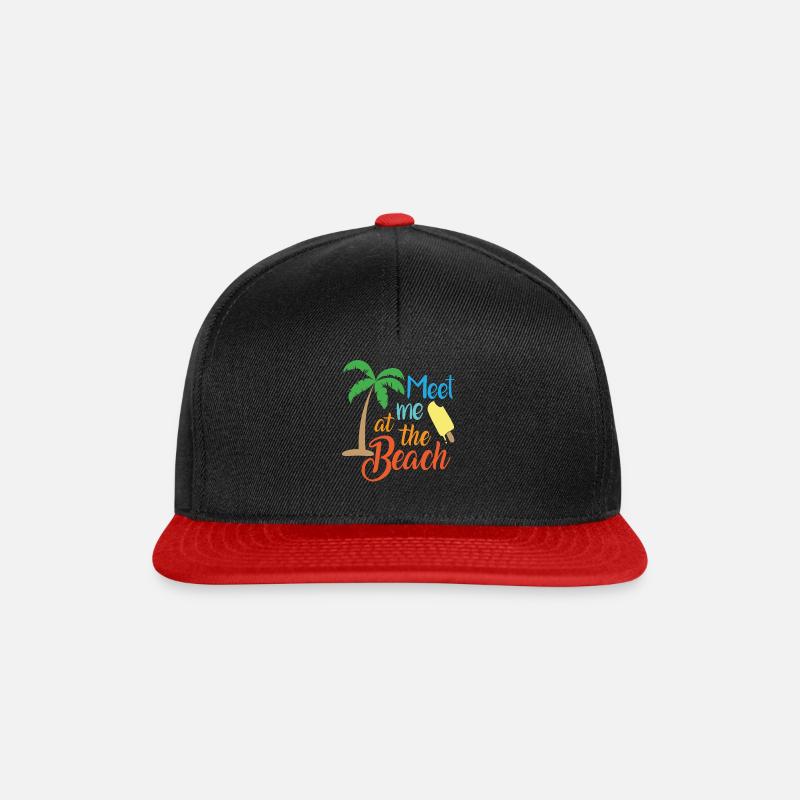 Rencontrez-moi à la plage Citations - Casquette snapback - noir/rouge