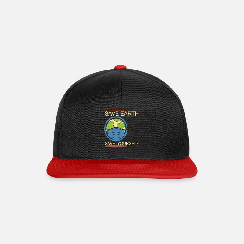 Rette die Erde Rette dich selbst Earth Day - Snapback Cap - Schwarz/Rot