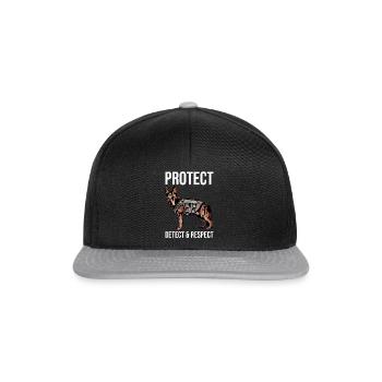Polizeibeamter Polizeihund - Snapback Cap - Schwarz/Grau - Vorne
