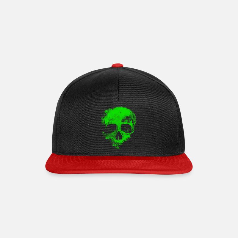 Crâne vert - Casquette snapback - noir/rouge