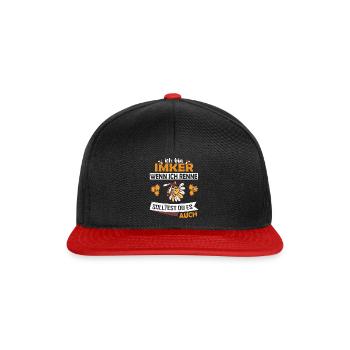 Bienenzucht und Honig - Snapback Cap - Schwarz/Rot - Vorne