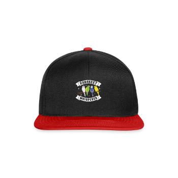 Sittich-flüsterer - Snapback Cap - Schwarz/Rot - Vorne