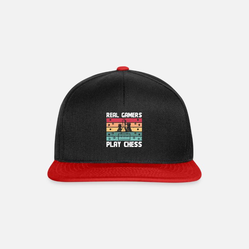 Real Gamer play chess - Snapback Cap - Schwarz/Rot