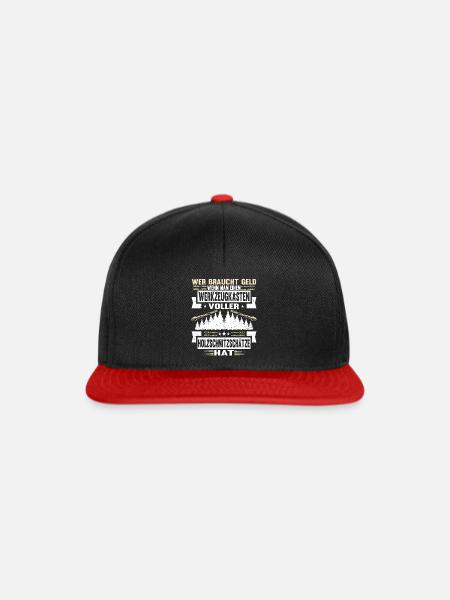 Holzschnitzer Holzschnitzerei - Snapback Cap - Schwarz/Rot