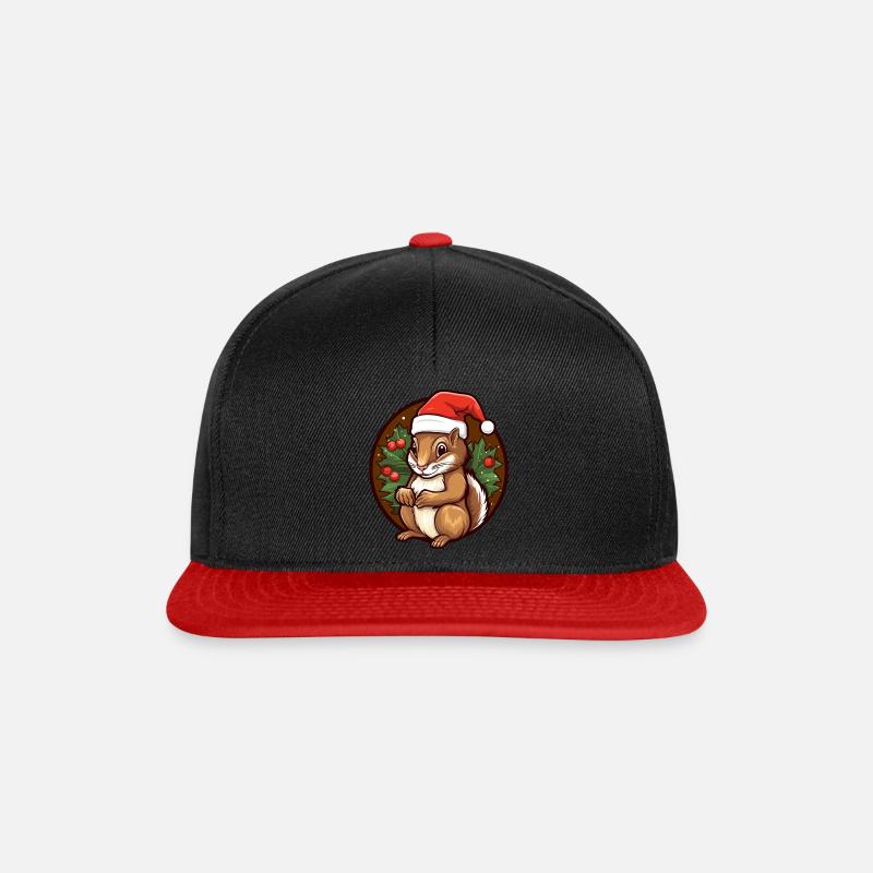 Squirrel Christmas - Snapback Cap - black/red