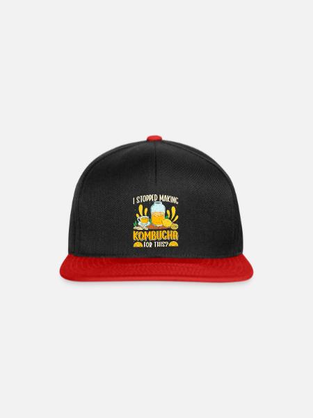 Kombucha Scoby fermented drinks - Snapback Cap - Schwarz/Rot
