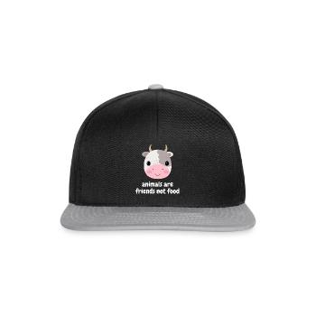 Les animaux sont des amis, pas de la nourriture - Casquette snapback - noir/gris - Devant