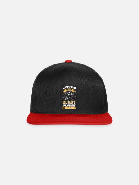 Rugby Freizeit - Snapback Cap - Schwarz/Rot