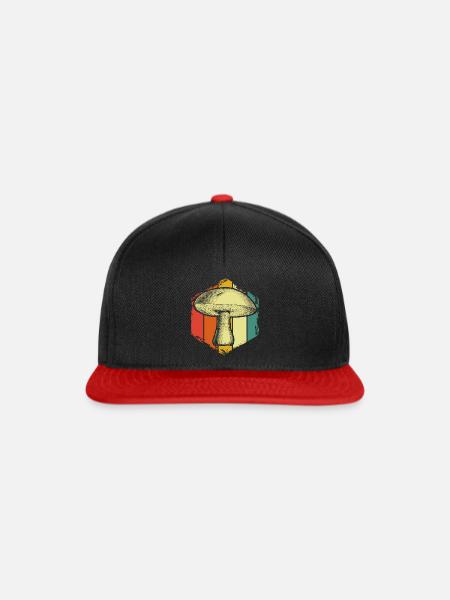 Pilze - Snapback Cap - Schwarz/Rot