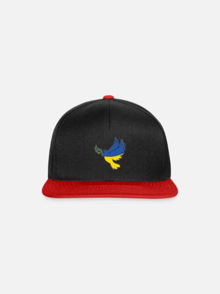 Ukrainische Friedenstaube - Snapback Cap - Schwarz/Rot