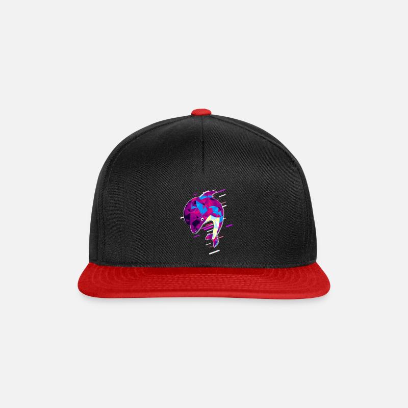 Fish Seafood 80s Retro Violet - Snapback Cap - black/red