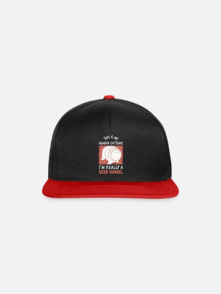 Bierfass Kostüm Bier - Snapback Cap - Schwarz/Rot