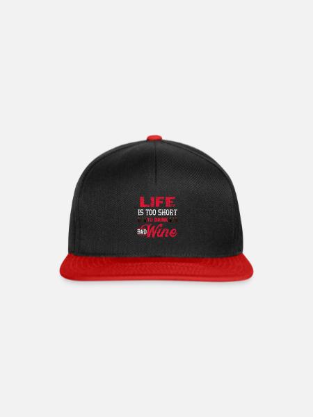 Wein - Snapback Cap - Schwarz/Rot