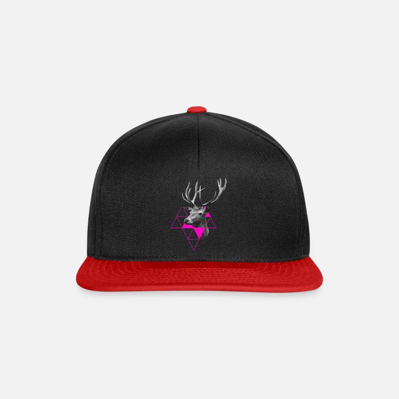 Deer design gifts - Snapback Cap - black/red