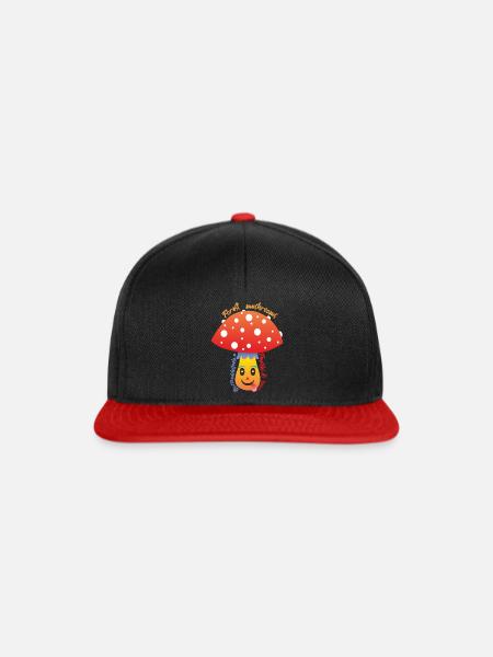 Waldpilze - Snapback Cap - Schwarz/Rot