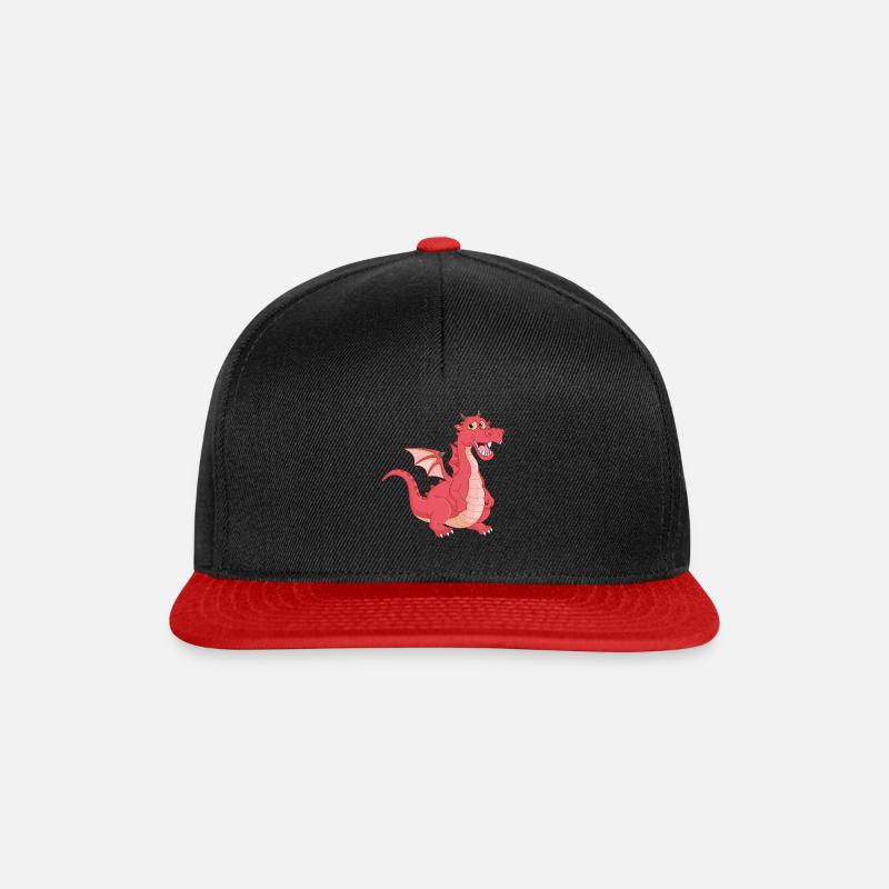 Drache - Snapback Cap - Schwarz/Rot